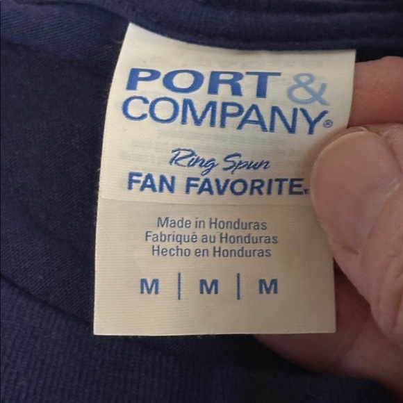 PORT & COMPANY 100% Cotton “Oh Shift” Navy Blue Biking Theme Tee Mens Size M - Picture 3 of 5